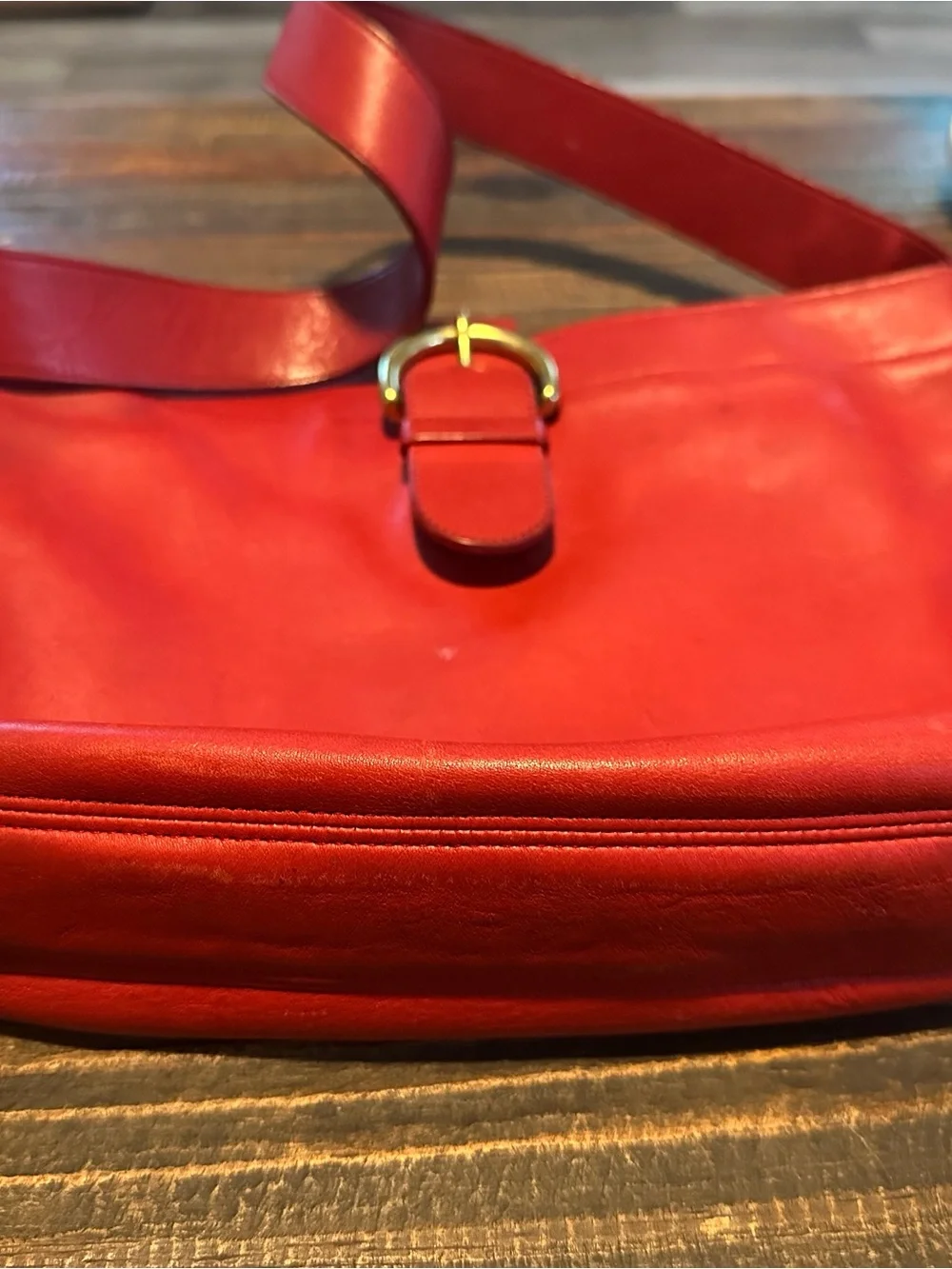 Vintage Coach Eldridge Hobo 4166 Red Leather Shoulder Bag 1997 USA